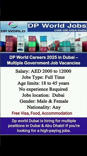 Dp world careers in dubai and UAE 2025. DP world job vacancies #dubaijobs #job #jobsearch