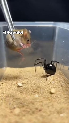 Mouse vs Spider – Curious Encounter 🐭🕷️ A tiny mouse curiously reacts to a spider nearby. Innocent curiosity, playful movements, and AI-generated creativity captured perfectly. ⚠️ AI generated simulation for educational and creative purposes. No real animals were harmed. #MouseSpider #AnimalCuriosity #AIAnimals #CreativeReels #ViralReels | Prime USA