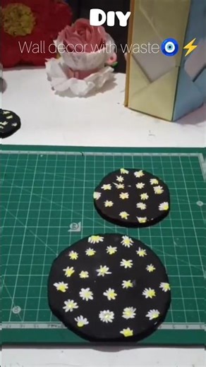 📜DIY wall record waste material ⚡♥️ #art #diy #walldecor