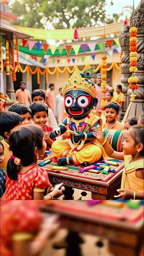 Jagannath Ji Chhote Chhote Bachon Ko Chocolate Baant Rahe Hain 🍫🙏#jagannath #shorts #bhakti#viral