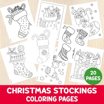 Christmas Stocking Coloring Pages - Holiday Coloring Sheets - Christmas Activity