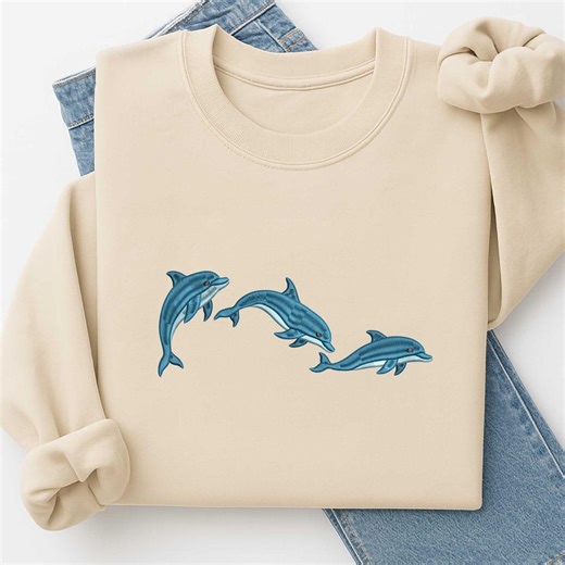 Dolphin Embroidery Design, Marine Animal Stitch (5 Sizes) - Etsy