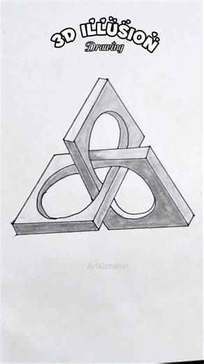 How To Draw The Impossible Triangle 🤔 | Optical illusions drawings | #shorts #3d #opticalillusion