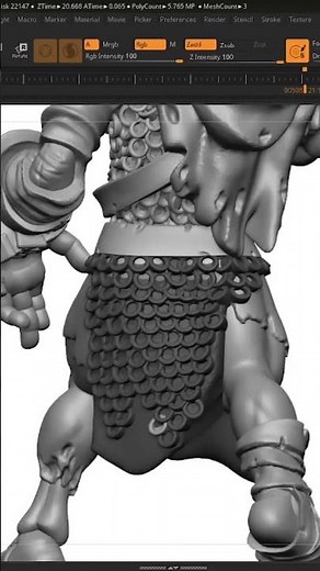The most effective method for chain mail in 28mm or 32mm scale miniatures! #zbrush #miniatures