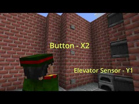 minecraft 3-floor elevator logical circuit using redstone