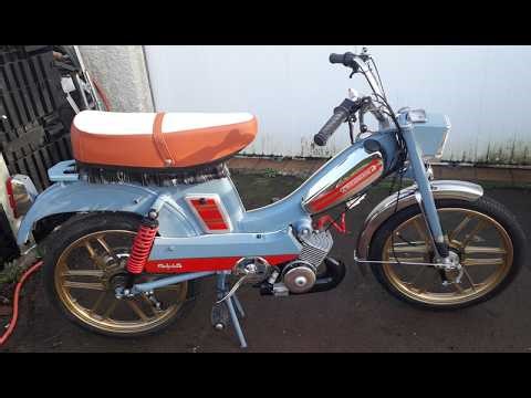 Essai Mobylette bleue AV88 après restauration