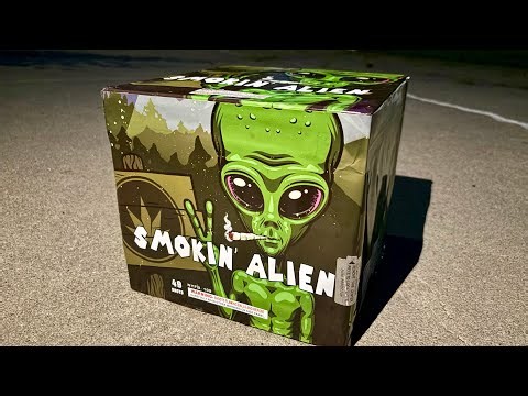 Smokin Alien Smoke Salute Cake at Night