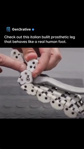 AI | Technology on Instagram: "SoftFoot Pro is a next-gen prosthetic foot from Italy’s Istituto Italiano di Tecnologia that uses a chain of flexible titanium “bones” instead of motors to move like a real foot. Weighing just 450g and supporting up to 100kg, it adapts passively to slippery or uneven terrain, shown in tests on treadmills, wood planks, and obstacles where it outperforms rigid prosthetics. Researchers say the same tech could power energy-efficient humanoid robots, allowing passive ba