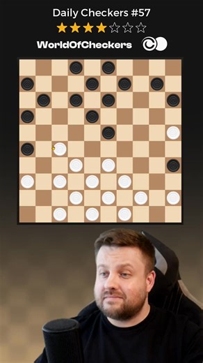 Only one move wins 🔥 ⚪⚫ ⭐4/7 | Daily Checkers #57 | checkers.TV