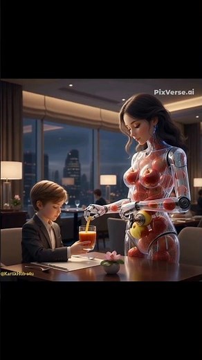 Multi-Tasking Robot 😱 Holds Child & Makes Juice | Futuristic Viral 3D Shorts 2025