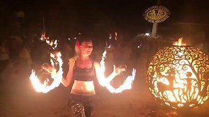 Singer Fiona Horne shares video of her fire twirling performance | Daily Mail Online
