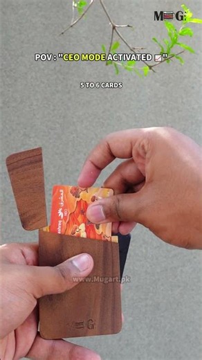 Walnut Wood Card Holder Wallet. It says success🔥
