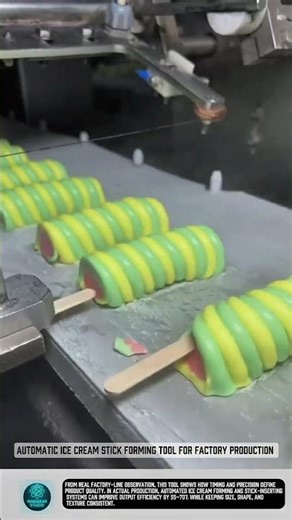 Automatic ice cream stick forming tool for factory production #tools
