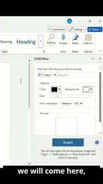 QR Code Generate in MS Word