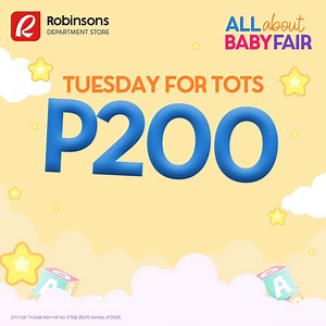 3.1K views · 411 reactions | Shopping Tipid Hack: Get P200 OFF when you shop on all Tuesdays of April! 殺 Just spend a min. single-receipt purchase of P2,500 on babies' items. Hurry, don't miss out on the ultimate baby event of the year!  #RobinsonsDepartmentStore #RobinsonsKidsAndBabies #BabyFair2025 #RDSAllAboutBabyFair | Robinsons Department Store | Facebook