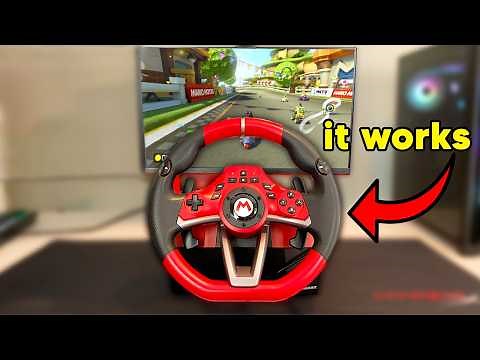 I used a STEERING WHEEL in Mario kart 8 Deluxe…