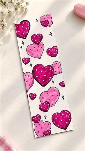 💗 Cute Pink Heart Bookmark | Easy & Aesthetic DIY #bookmark #acrylicpainting #youtubeshorts #art