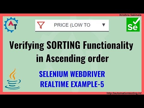 Verify Sort Functionality in Selenium Java | Ascending Order | Krishna Sakinala | Real Time Example5