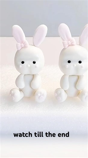 Cute white bunny making tutorial #clay #creativeclayideas #diy #shorts