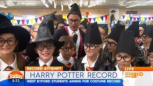 RECORD MAGIC: 997 West Byford Primary School students, staff and parents have flown on their 'quidditch' broomsticks into the Guiness World Records books in honour of a world famous wizard. #harrypotter #guinessworldrecords | Education WA