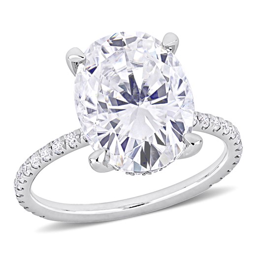 Everly Women's Created Moissanite 10K White Gold Engagement Ring