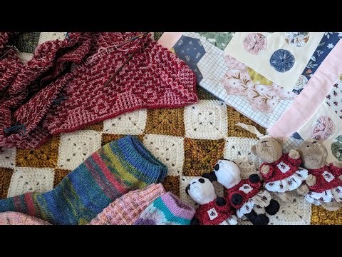 Stitched by Mrs D episode 54 - Knitting & crochet, socks, Battenburg blanket & my Shih Tzu puppy