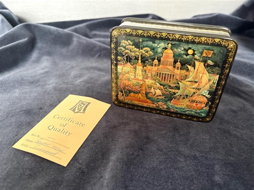 Kholui Russian Hand Painted Lacquer Box With Certificate - Etsy