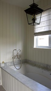 Are built-in tubs the new freestanding tub? 🛁 I love how this primary suite turned out at our Remodel at Longs Creek! Just look at this built-in tub 😍 #bathroomdesignideas #bathroomdetails #marble #builtintub #bathroomrenovation #bathroomrenovation | At Home with the Hollands