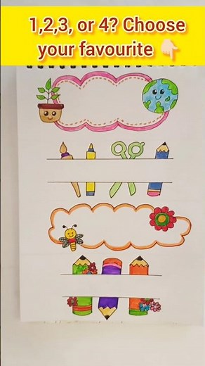 4 Easy Heading Design Ideas for School Projects 📑✨ #shorts #calligraphy