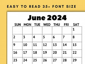 Large Print Calendar, 2024 Monthly Calendar, Calendar for Senior Citizens, Calendar With Large Numbers, Printable Calendar, Sunday Start - Etsy