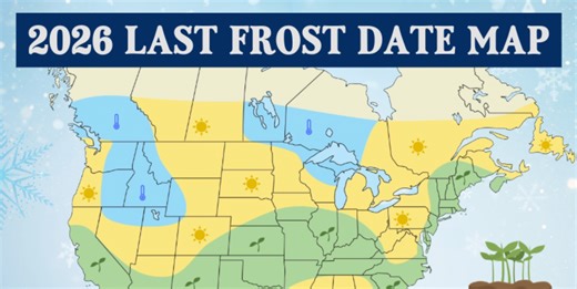 The Old Farmer's Almanac Map Predicts the Last Frost Dates of Winter
