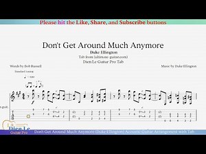 Don't Get Around Much Anymore (Duke Ellington) Acoustic Guitar Arrangement with Tab