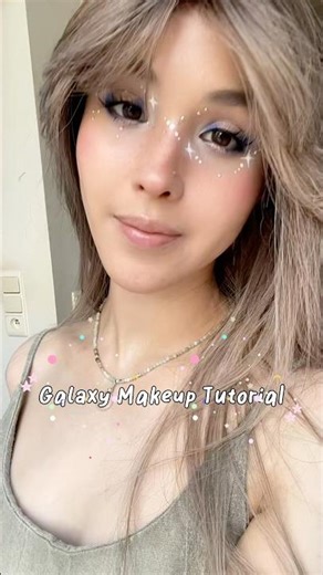 Galaxy Makeup Tutorial 🌌 Starry eyes 🤩 #cbeauty #cooltonedmakeup #colourfulmakeup #bluemakeup