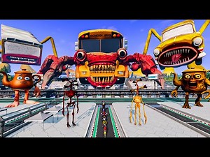 ALL MONSTERS Big & Small Motorcycle With Downhill Madness Vs BUS EATER & CAR EATER - BeamNG.drive