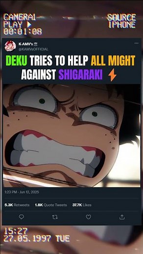 DEKU TRIES TO HELP ALL MIGHT AGAINST SHIGARAKI⚡ | #anime #animeedit #myheroacademia