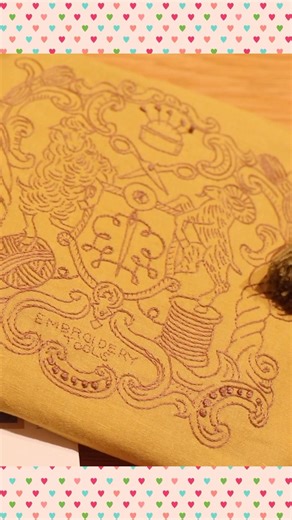 I embroidered the "Emblem for Craft Tools" from Yumiko Higuchi's new book, "New One-Color Embroid...