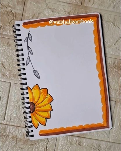 Easy Front page border design for project 🌻🌿 #viral #shorts