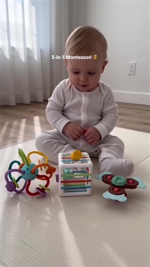This 3-in-1 Montessori toy is now under $10! #toys #tiktokshop #foryoupage #baby #babytoys #shapesorter #sorter #montessori #montessoritoys