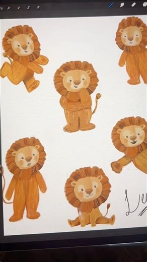 Lion Character Design in Procreate 🦁 (Speedpaint Short)
