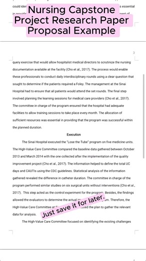 Nursing Capstone Project Research Paper Proposal Example on Lose the Tube