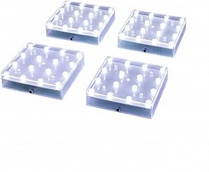 Simplelight 5 Inch Square LED Light Base - Perfect for Glass Art, Ideal Led Display for Vases, Centerpieces-AA Batteries Included (5inch Square Vase Base Light, White), Set of 4