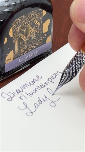 Congrats on the ink, Reddit! The community over at the r/fountainpens subreddit did a great job picking the Diamine ink collab this year. Lady Grey is a beautiful shading purple-grey with clouds of pink. It’s so wonderfully complex and anything but another boring grey ink. Get a bottle of Lady Greg here - https://goldspot.com/products/diamine-bottled-ink-in-lady-grey I dip tested this ink with the Dominant Industry Ink Muddler on a Colorverse Nebula Notepad with 52gsm Tomoe River Paper. #fountai