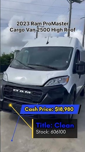 🚗 2023 Ram ProMaster Cargo Van 2500 High Roof
