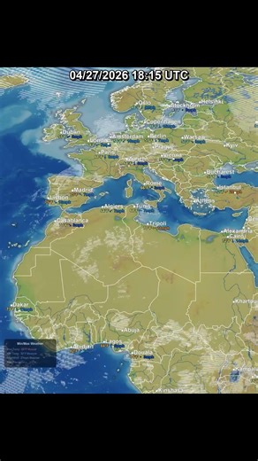 Meteosat-10 Europe-Africa Full Disk & Regional 24 Hour Weather | April 27, 2026 #shorts