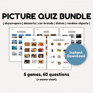 Picture Quiz Bundle: 5 Printable Trivia Games (instant Download) - Etsy Australia