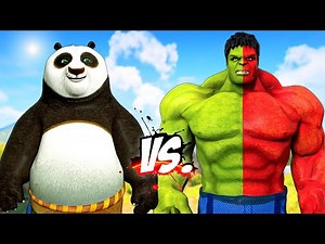 BIG RED-GREEN HULK VS PO (KUNG FU PANDA)