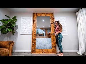 how to make a LARGE floor mirror frame | DIY WOOD FRAME
