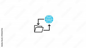 File exchange on the internet concept ,all information trading on the wold animation
