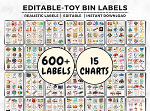 Toy Bin Labels, Toy Bin Labels Editable, Playroom Labels, Trofast Labels, Montessori, Homeschool, Pre-k Classroom, Playroom Organization - Etsy