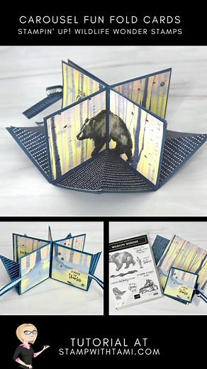 ➡️ Tutorial & template: https://stampwithtami.com/blog/2023/07/wildlife-wonder-card-carousel-series-2/ . #CardIdeas #WildlifeWonder #StampinUp #UniqueCards #MasculineCards #CardMaking #OneHorseOpenSleigh #DIYCards #FunFoldCards #DesignerSeriesPaper #StampinUpCards #CarouselFunFold #ShareStampinUp #simplestamping #handmadecards #stampinup #CreativeChallengeSU #CreateWithStampinUp #cardmaking #stampwithtami | Stamp With Tami White - Stampin Up Independent Demonstrator - DIY Crafts